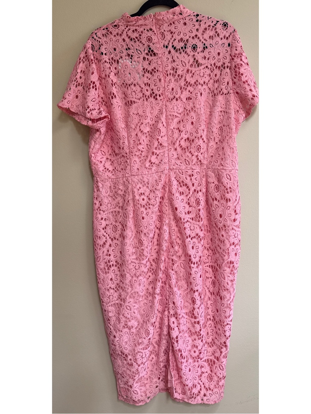 Curve Cap Sleeve Pink Lace Midi Dress - Picture 5 of 6